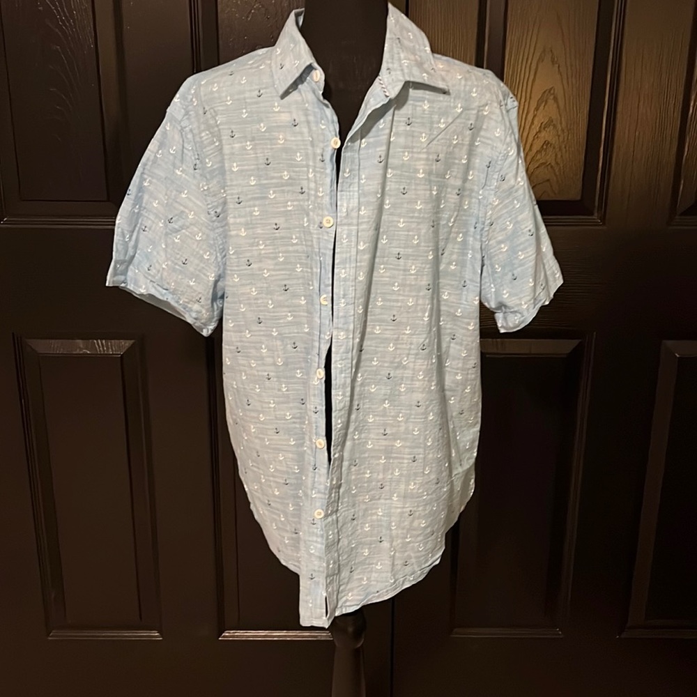 Men’s Short-Sleeve Cotton Casual Button-Up